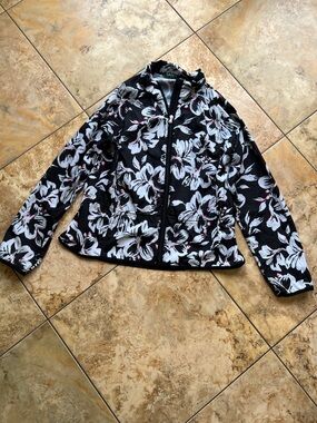Ralph Lauren Black Floral Zip Bomber Jacket